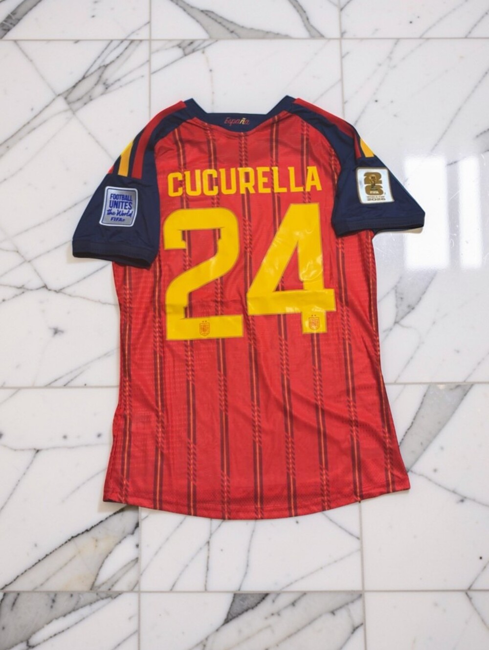 Cucurella Spain 2026 World Champions Home Jersey #24 Player Version